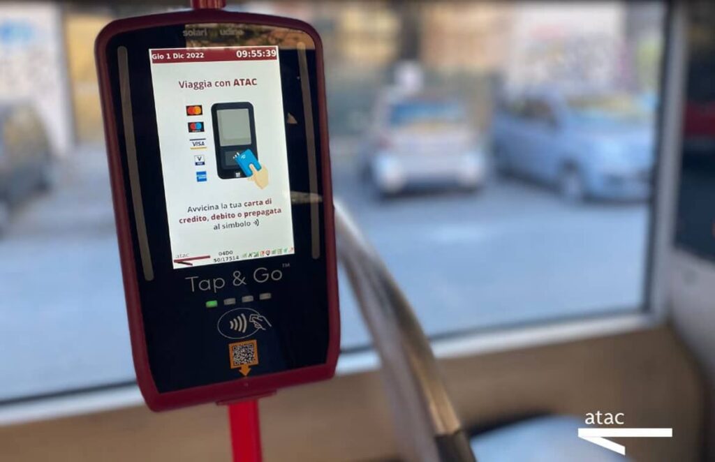 Rome public transport: 2025 Hassle-free Guide 9 atac tap and go payment device bus