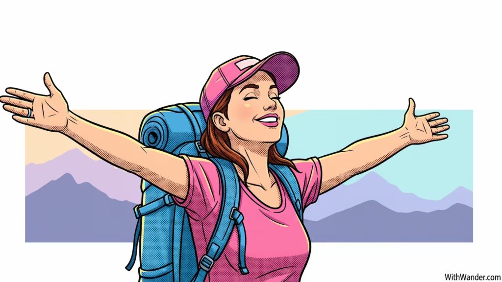 Traveling Solo When Married: 4 Steps to Confident Independence 4 A woman smiling while walking alone on a beach, illustrating how to not feel guilty traveling alone and enjoying personal time.