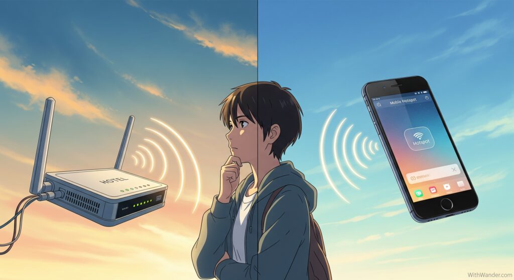 Connection Methods. Hotel Wi Fi vs. Phone Hotspot