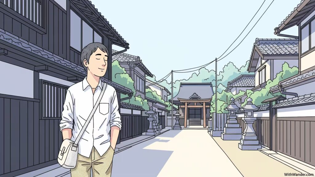 Overwhelmed In Tokyo Solo: 4 Tips for Instant Confidence 6 A quiet, calm neighborhood street in Yanaka, a perfect starting point for a first time in Japan feeling anxious.